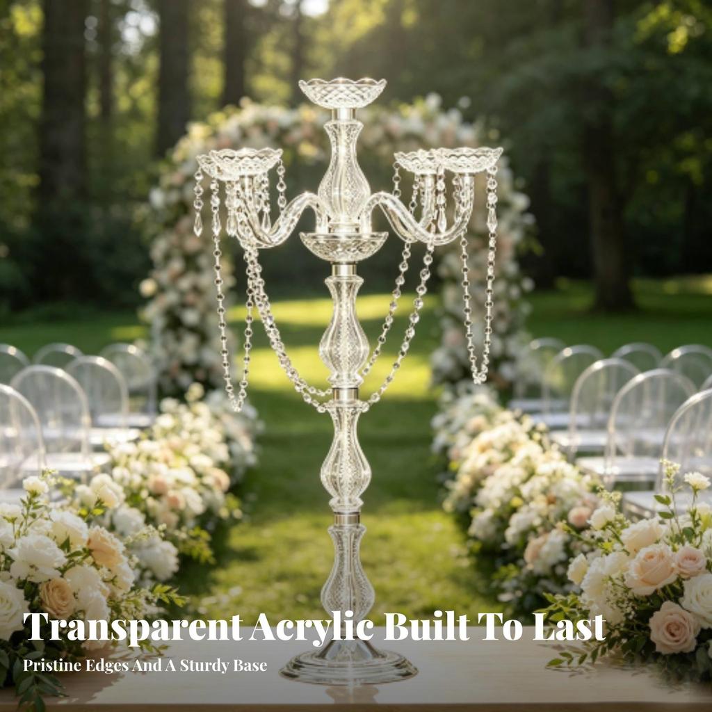 Candelabra Centerpiece 3-Arm Decor Sturdy for Banquet Tables, Event Decorators