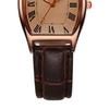 Ladies Watch with Soft Leather Strap Retro Barrel Shape Dial Watch Simple Elegant Vintage Style Watch for Women Daily Office Party Wear