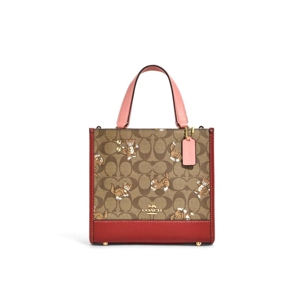 

Coach Dempsey 22 Animal Badge Playful Cute Cat Canvas And Leather Tote Bag Women tote Khaki CC424-IME7V Basic Set (Bag+Dust Bag)