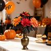 Fake Maple Leaf Decor Halloween Artificial Flower Fall Faux Sunflower Rose Bouquet with Black Maintenance Free Flowers Leaves Autumn Floral
