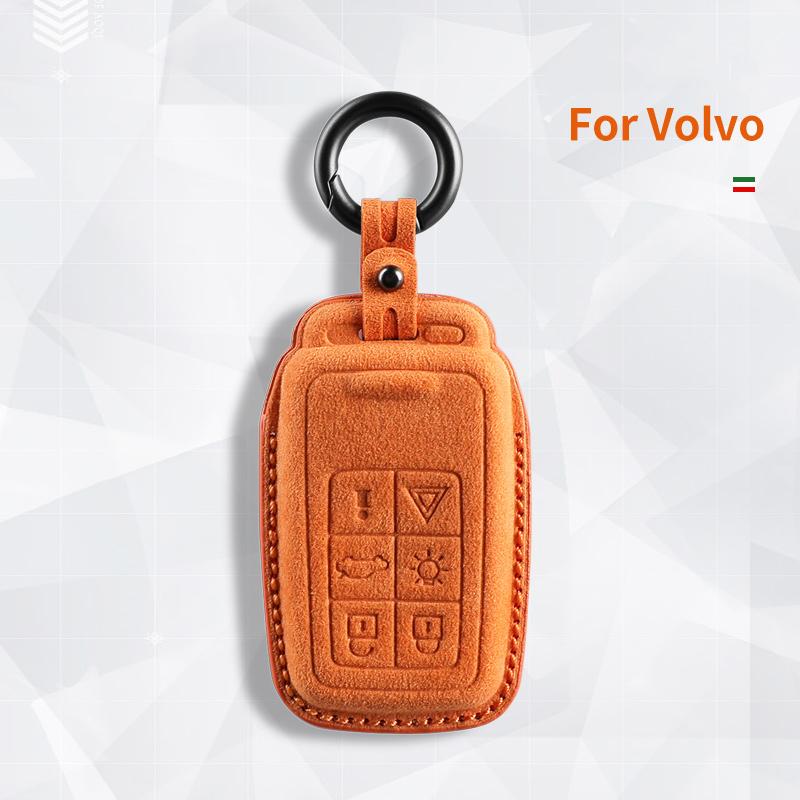 For Volvo S90 S60 Xc60 Xc40 Xc90 V60 V90 Car Key Case Accessories Holder Cover Shell Suede Keychain Protector