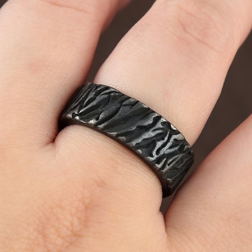 Vintage Black Viking Triangle Ring For Men Women Nordic Stainless Steel Odin Valknut Jewelry Gift