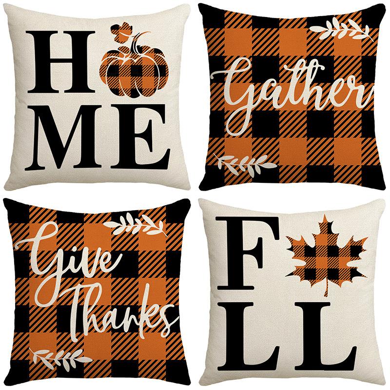 New Autumn Maple Leaf Letter Pillow Cushion Sofa Bedside Bedroom Living Room Linen Pillow Cover