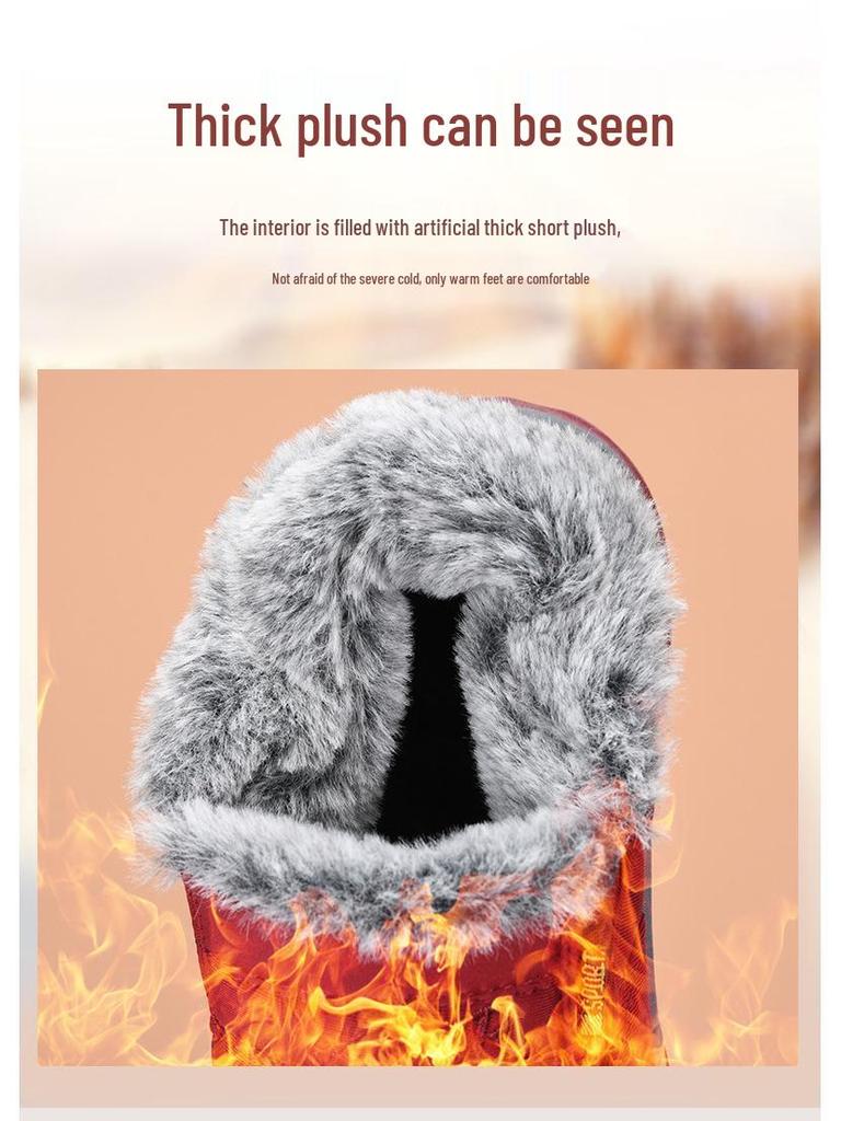 Winter Plush Non-Slip Waterproof Grandma Shoes - Warm, Comfortable Soft Sole for Middle-Aged & Elderly