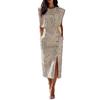 2026 Summer Fashion: Women's Printed Sleeveless Top & Slit Skirt Set