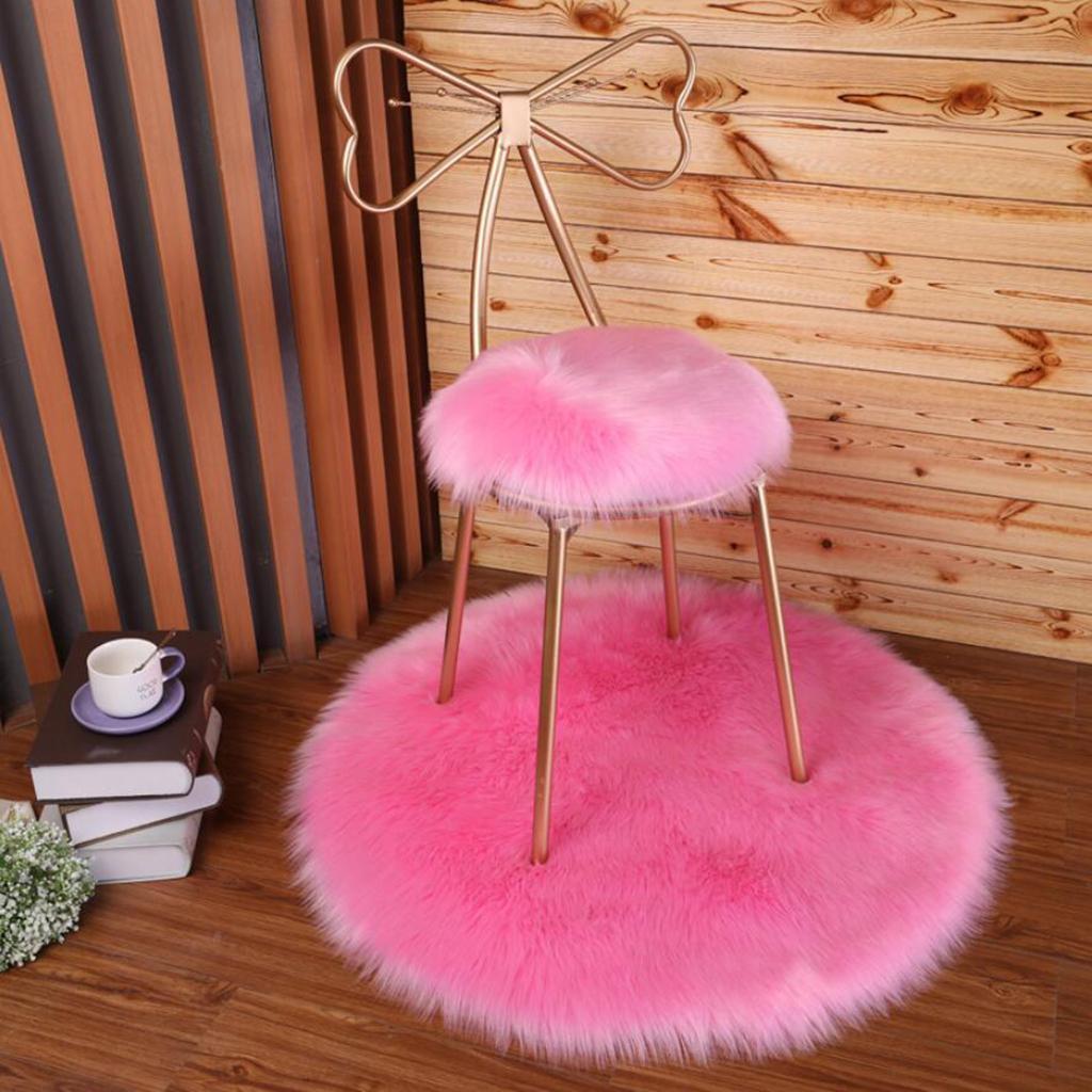 Luxurious Faux Fur Seat Cushion Pad Plush Artificial Sheepskin Mat