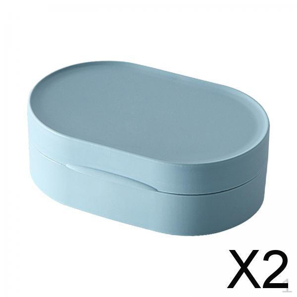 

2x Дорожная мыльница Портативная тарелка для дома ванной кухни Синяя Большая