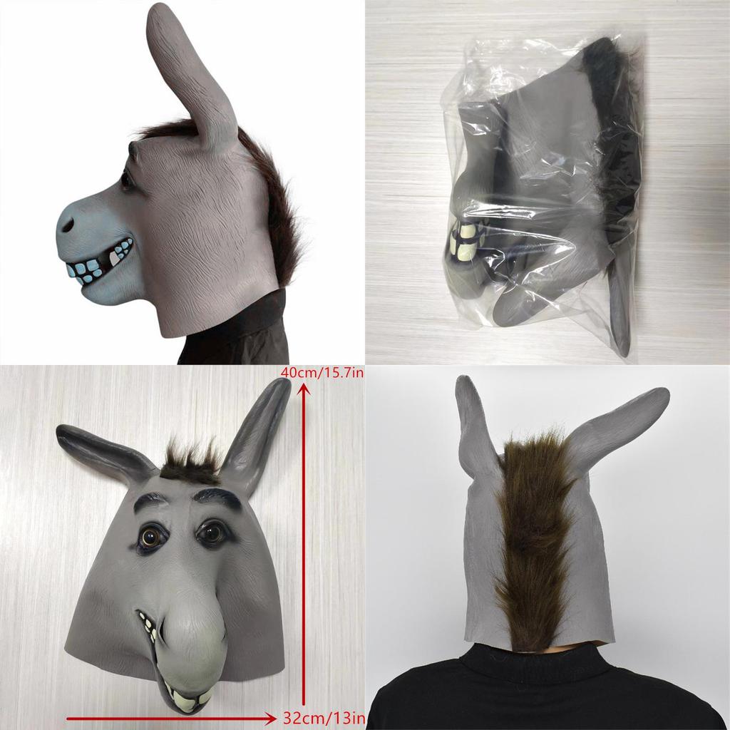 Funny Donkey Mask For Role Play With Latex Material For Party Costumes