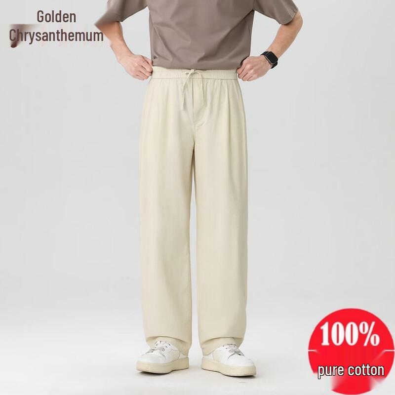 Men s Loose Straight-Leg Cotton Casual Pants 180/84A