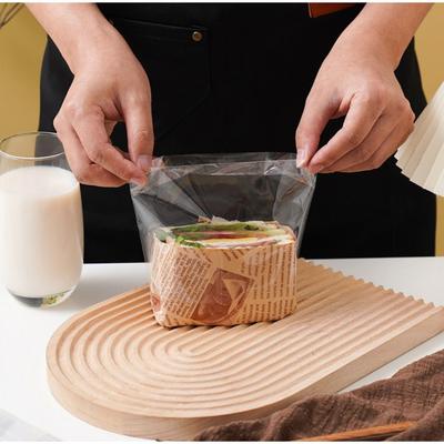 100 Stück Transparente Sandwich-Verpackungsbeutel Plastik Einweg-Hamburger-Verpackungsbeutel Lebensmittelqualität Selbstklebend Versiegelung