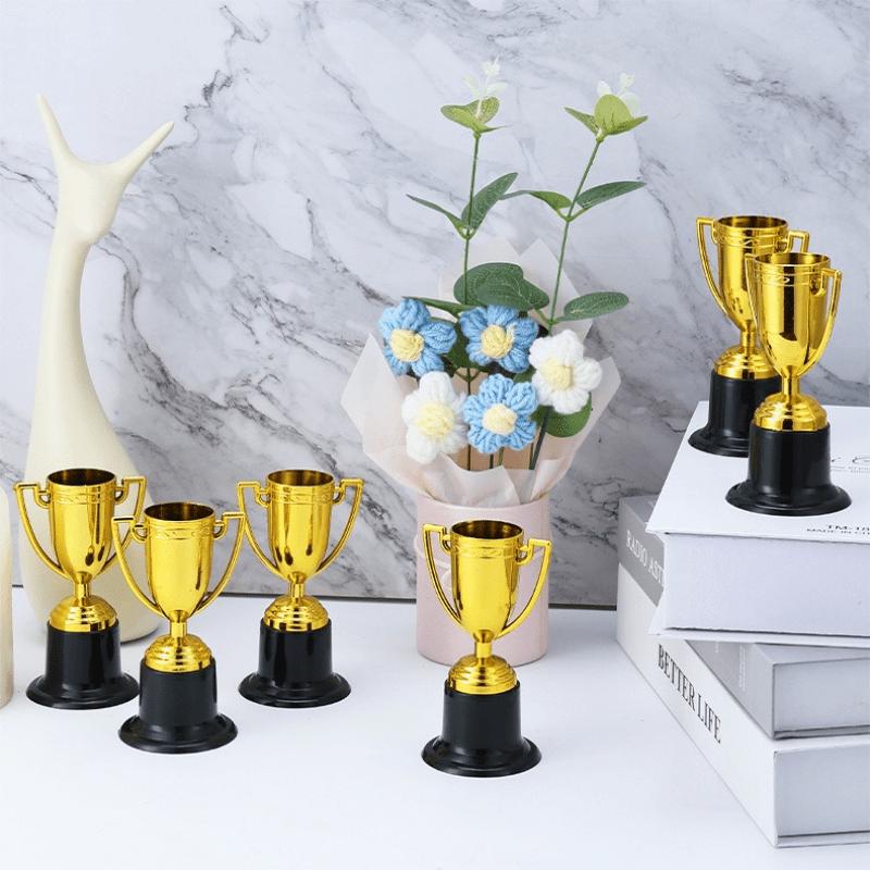 12pcs Elegant Golden Trophies Suitable for Party Awards, School Prizes,Golden/ Cups for Labor Day, Teacher's Day Gifts, Football