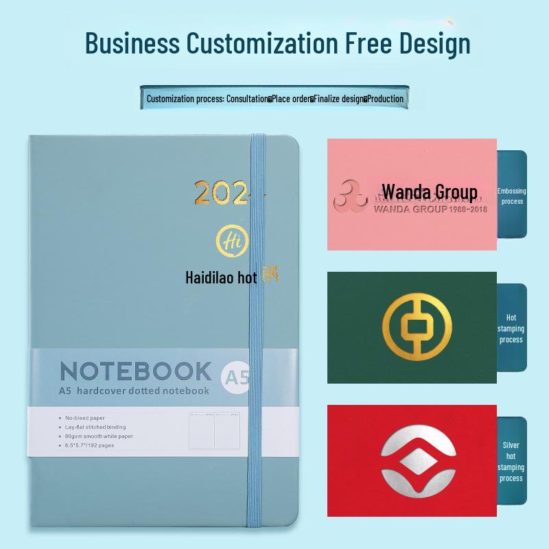 A5 Cross-Border Business Notepad with Strap - Refillable Student & Office Journal