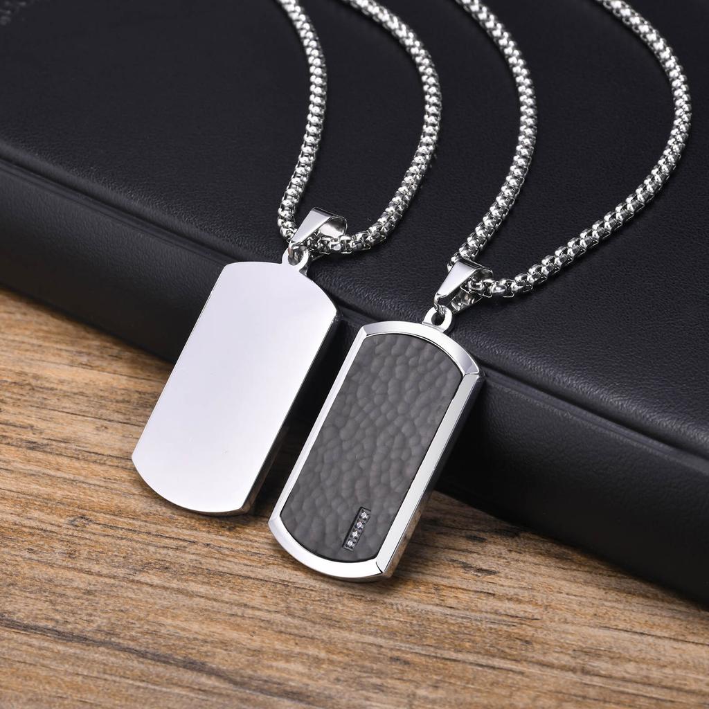 Stylish Dogtags Necklace for Men Boy,Waterproof Stainless Steel Pendant Necklaces,Birthday Anniversary Jewelry Gift