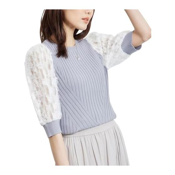 ROPE PICNIC Sweater Sleeve Lace Knit Pullover Women s