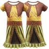 Vibrant Raya And The Last Dragon Girls Printed Short Sleeve Cosplay Fancy Dress Costume