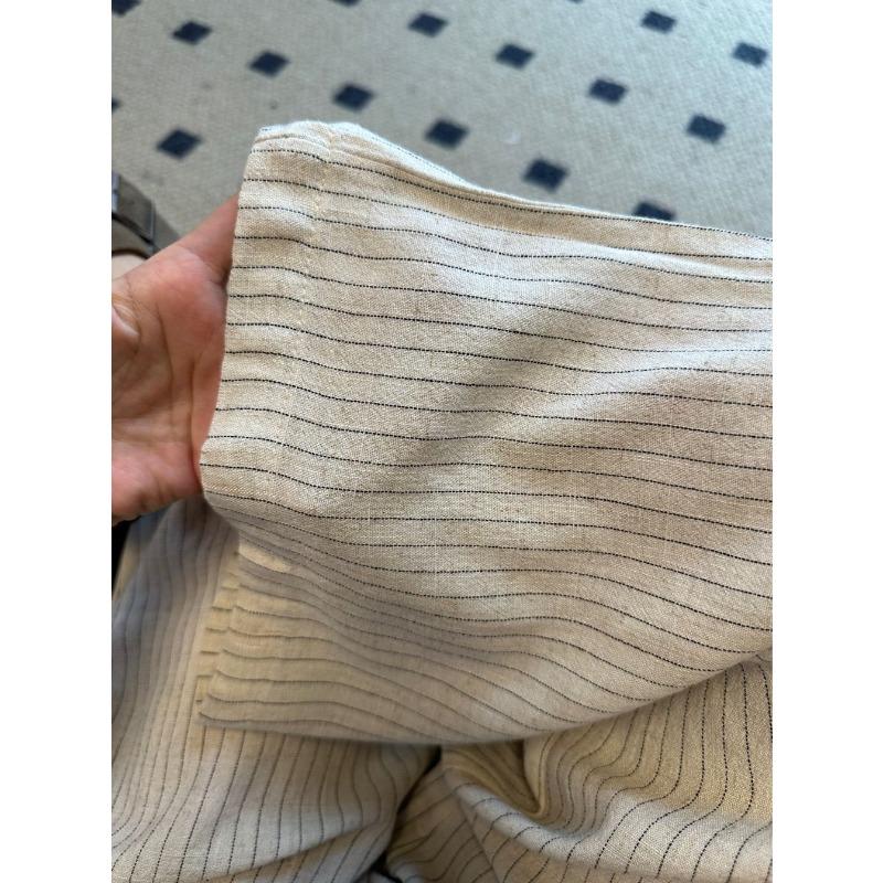 Summer Loose Pants Cotton Linen Linen High Waist Elastic Comfortable Breathable Wide Leg Pants Women's Loose Striped Casual Pants