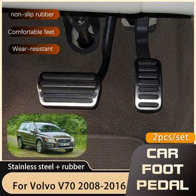 AT MT Car Foot For Volvo V70 XC70 2008 2009 2010 2011 2012 2013 2014 2015 2016 Accelerator Brake No Drilling Pedal Cover Parts