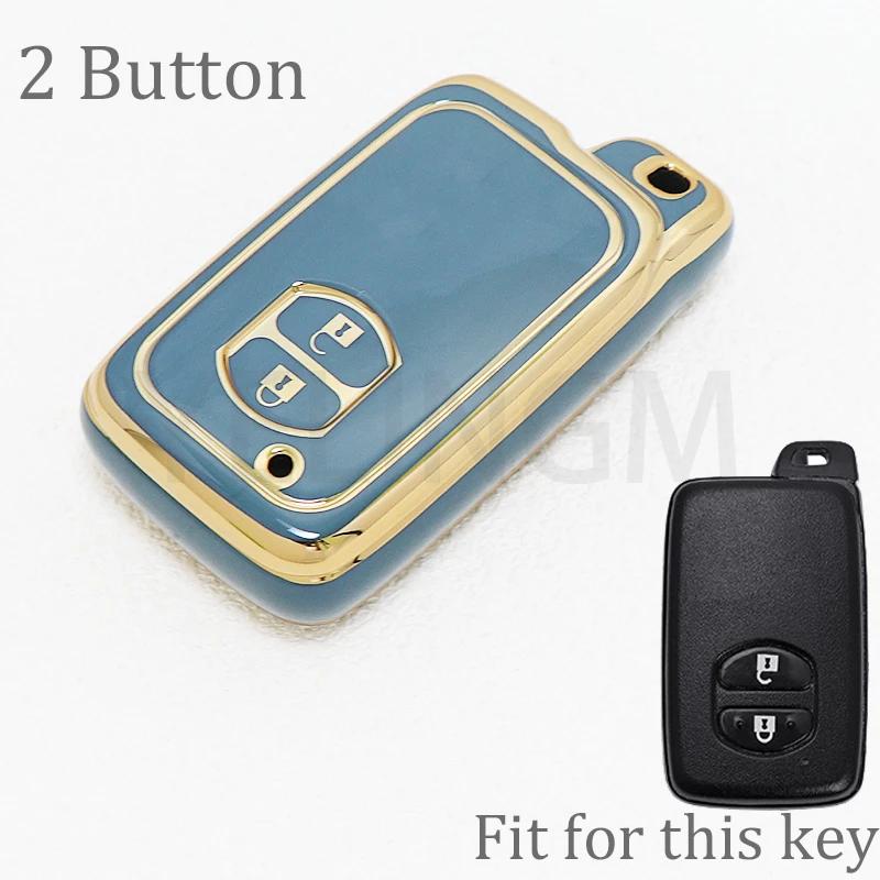 For Toyota Rav4 Land Cruiser Camry Aqua Prado Corolla Prius 2 3 4 Buttons Tpu Car Key Case Cover Keyless Remote Fob 2013 2014