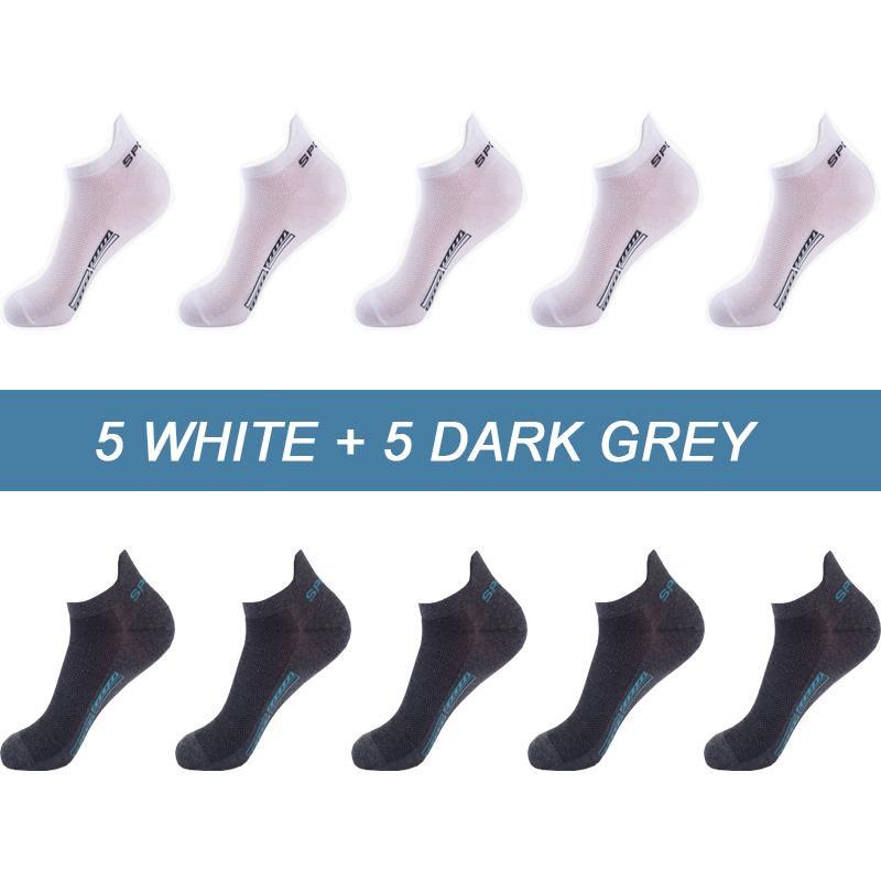 10Pairs/lot High Quality Men Socks Breathable Cotton Sports Boat Sock Mesh Casual Athletic Summer Thin Cut Short Sox Sokken Size 38-45