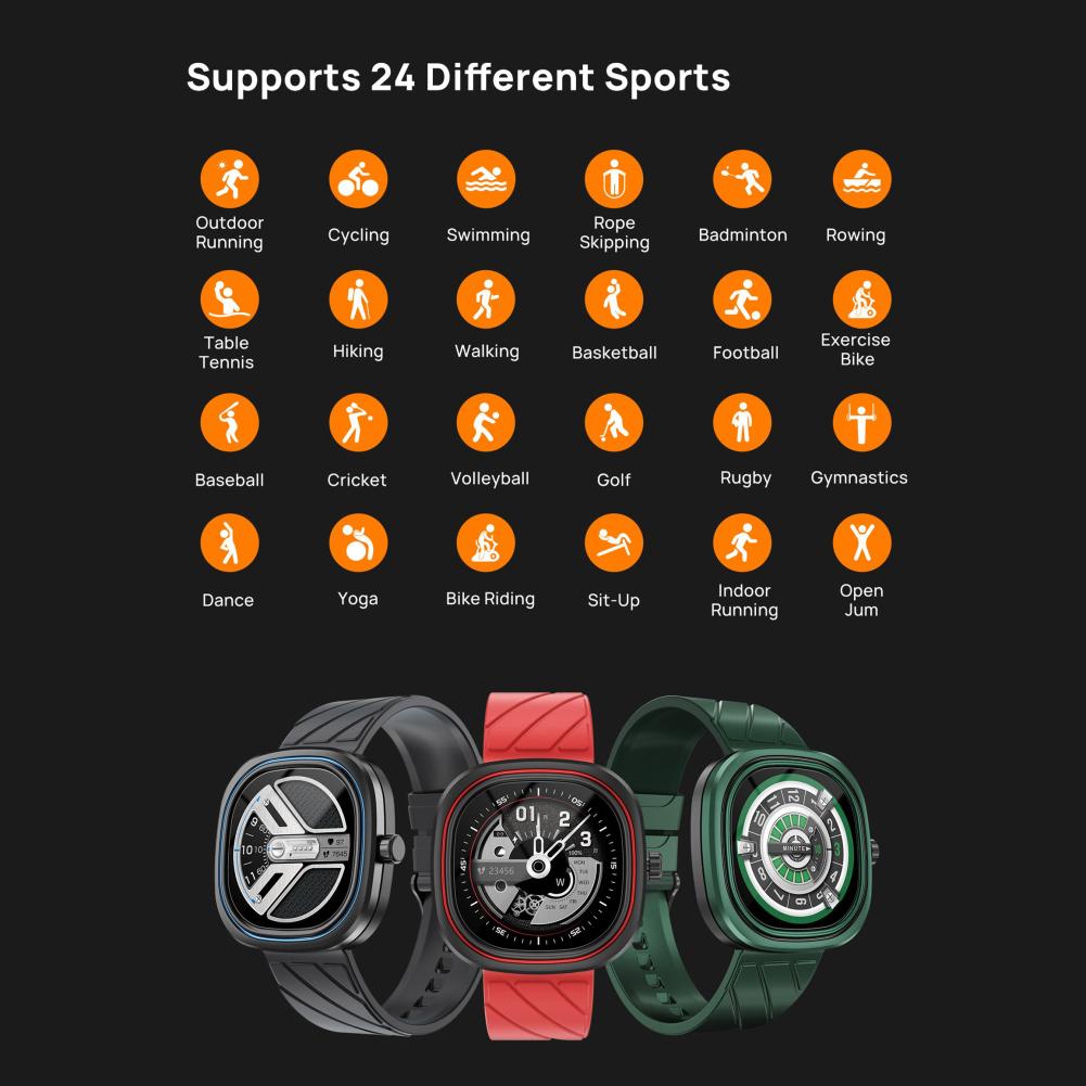 DG Ares Smartwatch 1.32-inch HD Large Screen Waterproof Monitoring Blood Pressure Heart Rate Sports Watch Mens Watch Ladies Watch