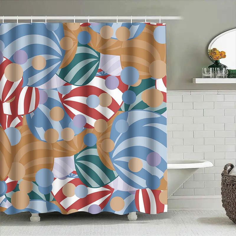 

Vibrant Shower Curtain Colorful Print Home Decor Waterproof Fabric Bathroom Accessory for Bathrooms Size 72x84 Red White Blue 90x180cm