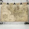 VIKAMA Antique Treasure Map Tapestry Vintage Gold Nautical Decor Perfect for Dorm Rooms and AdventureThemed Rooms
