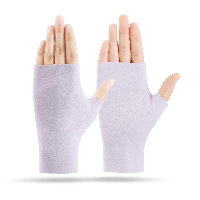 Warm Fleece Half-Finger Gloves Women Winter Typing Writing Student Office Use Soft Stretchy Thin