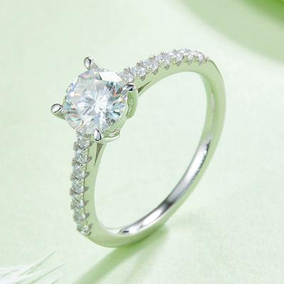 Mode Rundschliff 5*8MM VVS1 D Farbe Echter Moissanit Diamant 925 Sterling Silber 18K Weißgold Ring Jubiläumsgeschenk
