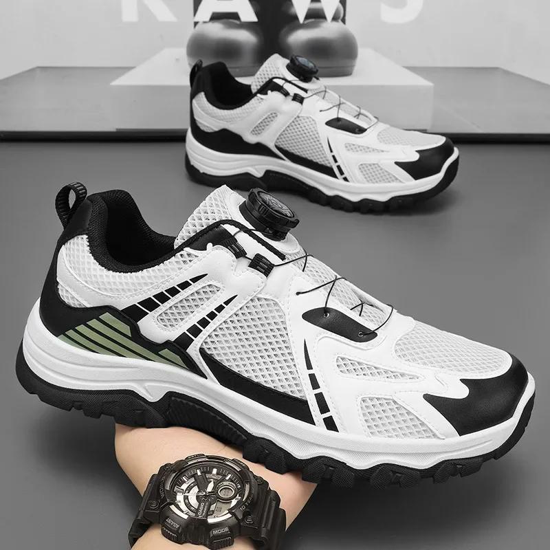 

New Men s Summer Design Casual Sports Shoes Breathable Mesh Surface and Rotating Buckle Design Made of Spliced Materials Casual 39 білий