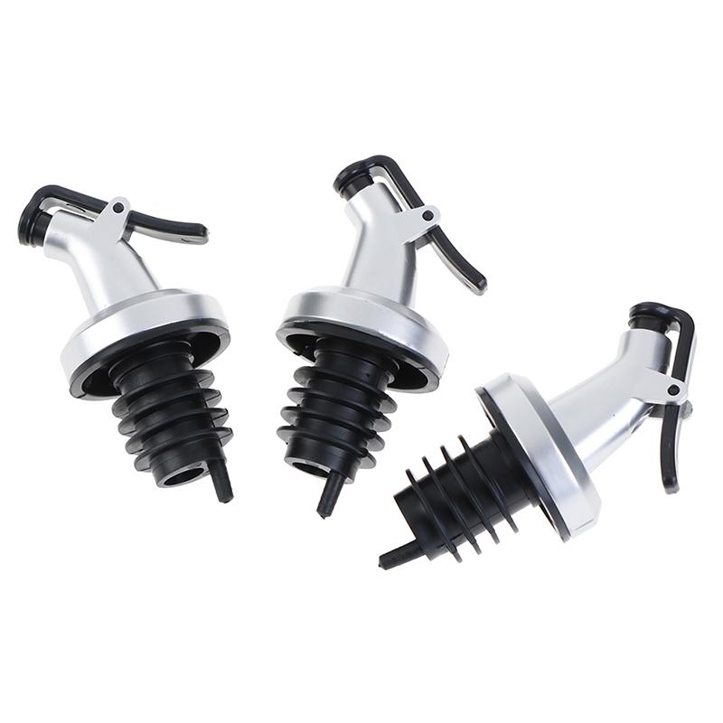 3Pcs Stainless Steel Wine Bottle Stopper Liquor Bottle Pourer Stopper Dispenser