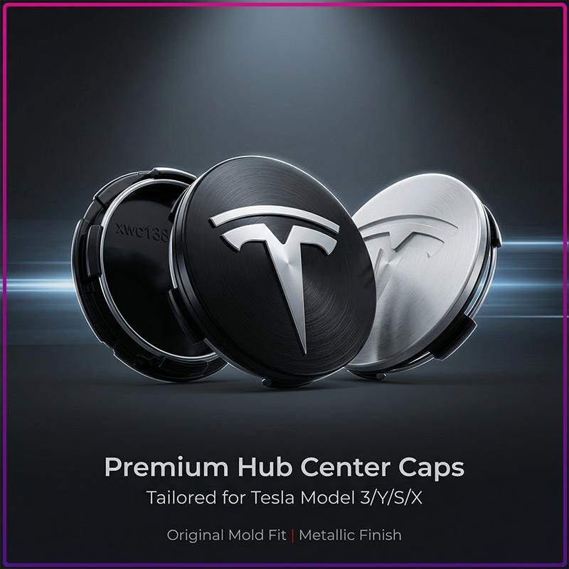 4Pcs 56MM Car Badge Emblem Wheel Center Hub Caps Rim Hubcap Cover For Tesla Model S Model X Model Y Cybertruck Model 3 Model Y