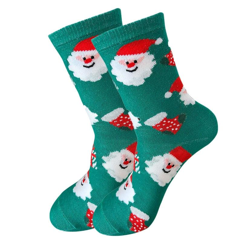 1/4 Pairs Christmas Socks Soft Women Colorful Cotton Socks Autumn/Winter Thick Knit Warm Socks