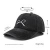 New Designer Korean Style Bowknot Embroidered Baseball Cap Snapback Hat Women Men Vintage Outdoor Streetwear Dad Hats Bone