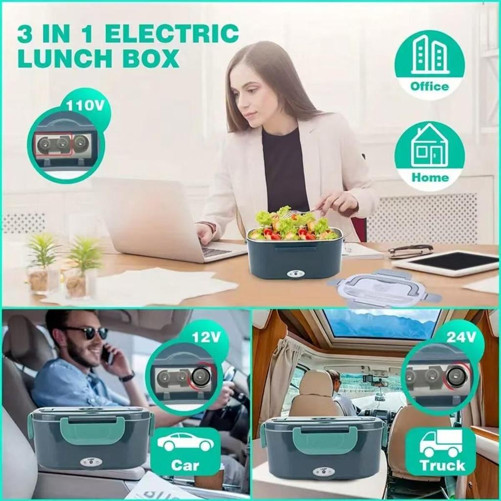 Fiambrera Eléctrica Portátil Calentable con Gran Capacidad para Trabajadores de Oficina