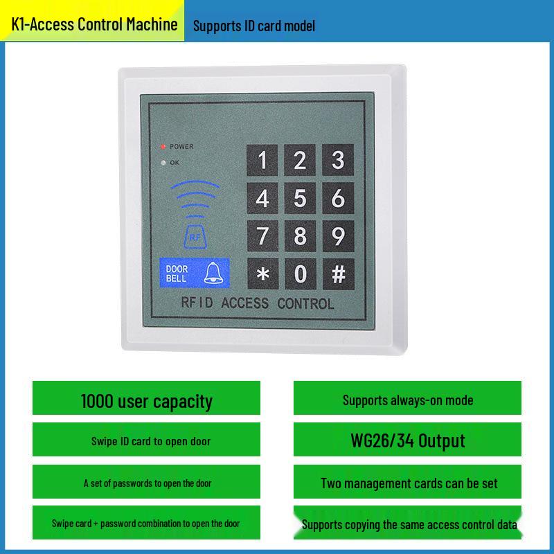 Sistema de Controle de Acesso Ativado por Senha com Leitor de Cartão e Fechadura Eletromagnética para Porta de Vidro