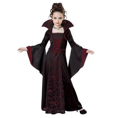 Halloween Schwarze Hexe Vampir Cosplay Kostüm für Kinder Mädchen Disfraz Karneval Verkleidungsparty Mujer Kinder Aufführungskleidung