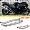 Slip-On für Kawasaki ZZR1400 Ninja ZX14R ZX14 2006-2016 Motorrad Auspuff Mittelrohr 51mm Escape Moto Schalldämpfer Mittelrohr