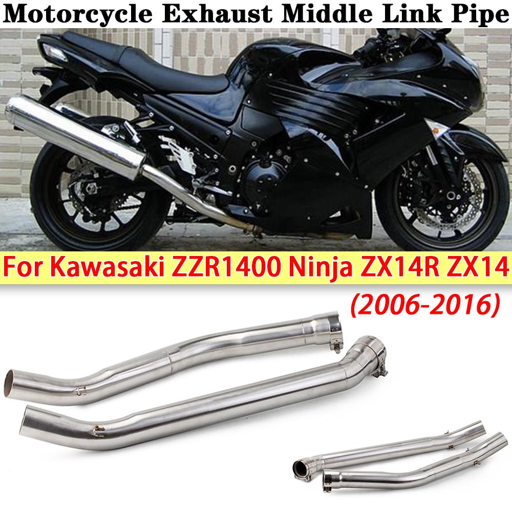 Slip-On für Kawasaki ZZR1400 Ninja ZX14R ZX14 2006-2016 Motorrad Auspuff Mittelrohr 51mm Escape Moto Schalldämpfer Mittelrohr