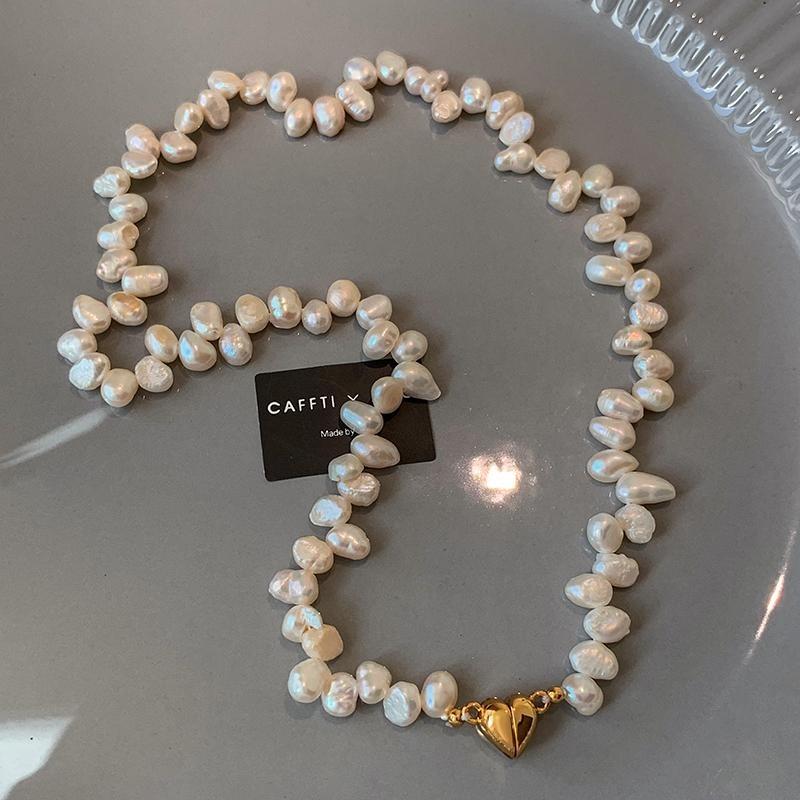 Natural irregular baroque special-shaped freshwater pearl necklace women's light luxury collarbone chain necklace