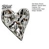 Collar Brooch Irregular Pleated Heart Shape Metal Pin Sweaters Coat