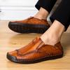 Spring 2020 Men's Large Size Leather Driving Moccasins - Retro Business Casual Shoes