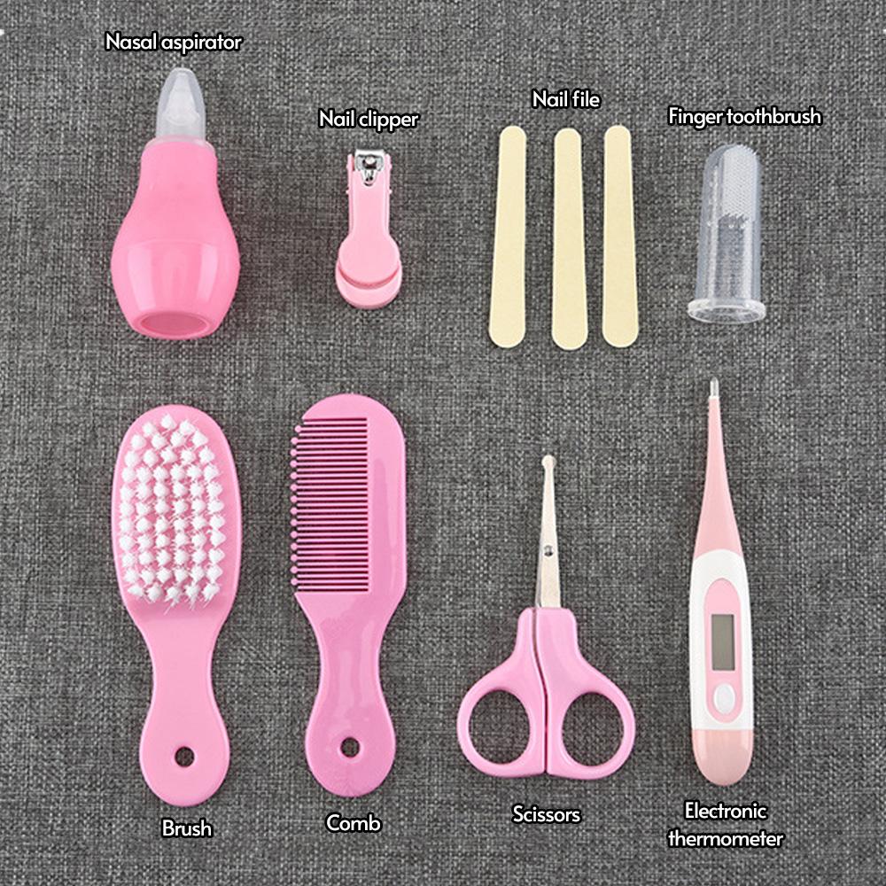 Portable Baby Grooming Kit Baby Safety Care Set Nail Clipper Nail File Brush Comb Nasal Aspirator