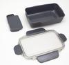 OSK Bento Box with Calm Color CMC Made in Dishwasher and Microwave Dividers, 900ml, Charcoal, No.3, Japan, Antibacterial, Safe, PCD-900