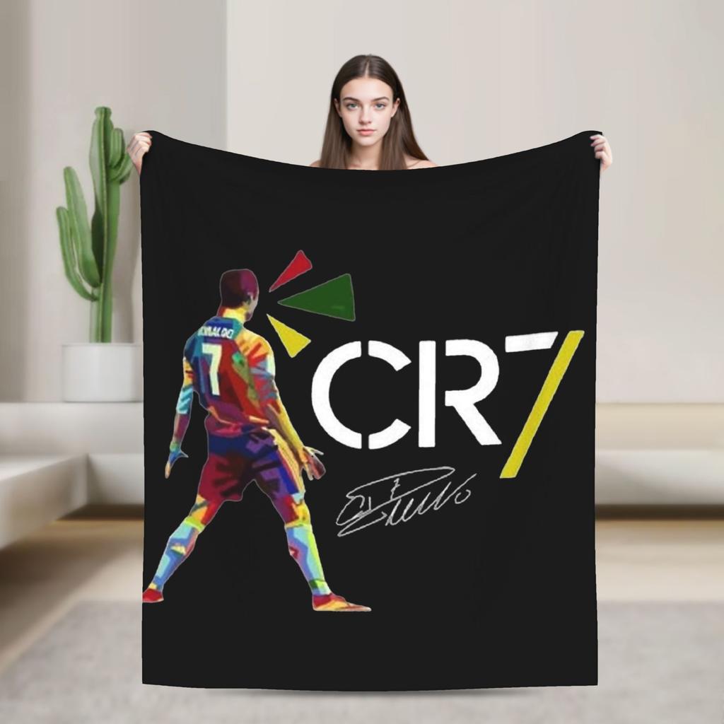 Football CR7 Blankets Coral Fleece Plush Ronaldos Ultra-Soft Throw Blanket for Outdoor Travel Bedspread