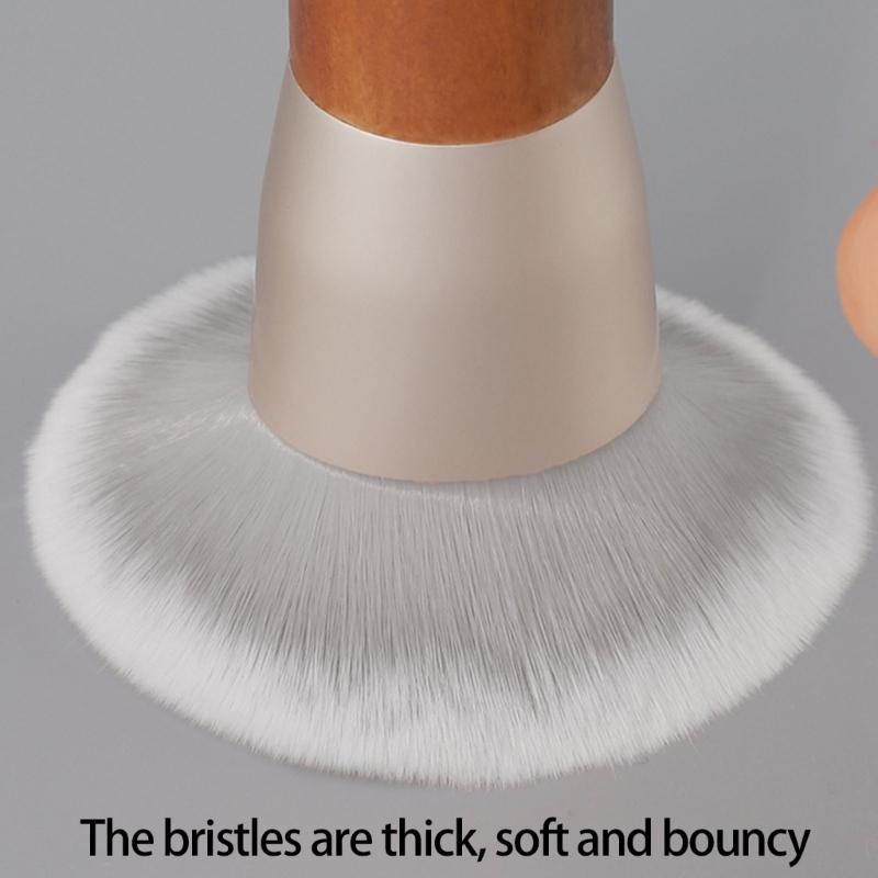 Compact Travel Friendly Makeup Brush With Ergonomic Round Tip Blending Buffing Concealer Brush For Full Face Coverage