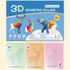 Handmade Stickers Animal Cognitive 6 Geometric Collages Children's Puzzle Enhance Focus Training Enlightenment Toy Stickers