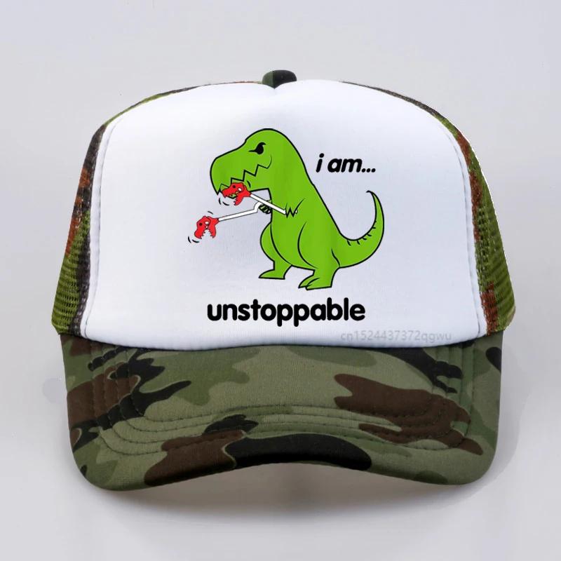 I Am Unstoppable TRex Dino Cool Cute Humor Funny Caps for Unisex Classic Fashion Dinosaur Baseball Cap Summer Visor Mesh Hat
