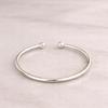 925 Sterling Silver Open Cuff Bangle – Minimalist Adjustable Bracelet, Simple Stackable Everyday Jewelry