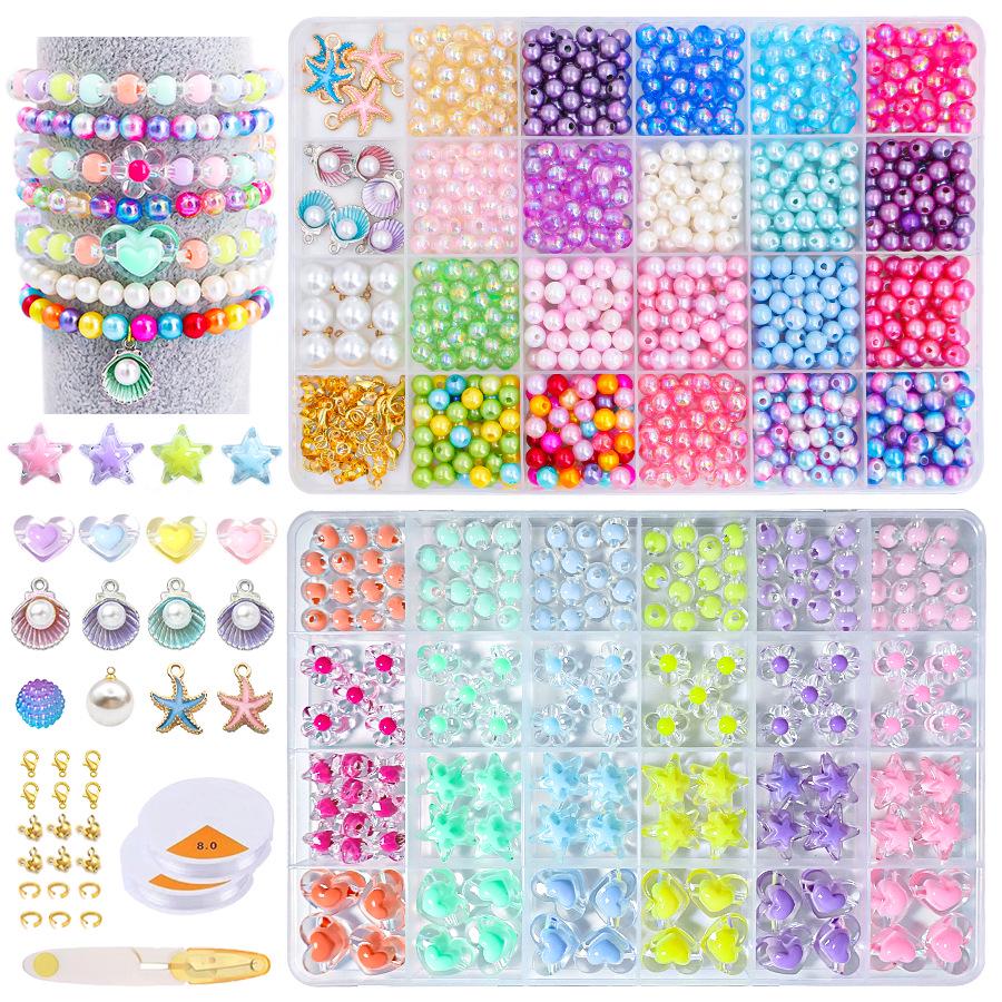 Cross-Border Ocean Pearl Stringing DIY Set: Acrylic Bead Jewelry Accessories
