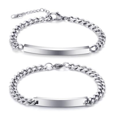 Leichte Plattenstreifen-Armbänder aus Titanstahl für Männer und Frauen/Paare